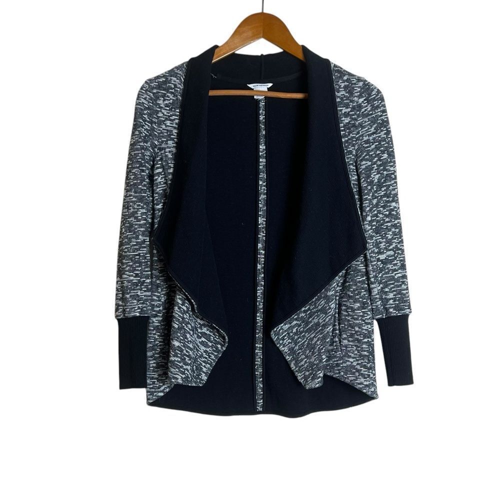 Club Monaco Black and Gray Cardigan‎ with Open Front Design. Size xs